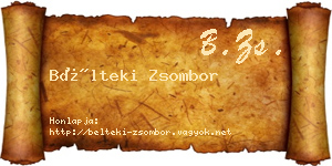 Bélteki Zsombor névjegykártya